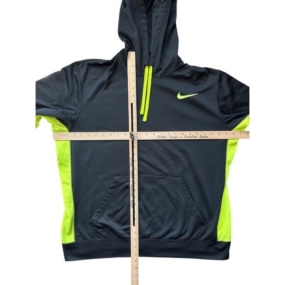 Nike Therma-Fit Hoodie Mens XL Black Volt Pullover Sweatshirt Swoosh 485784-018 - Picture 8 of 8